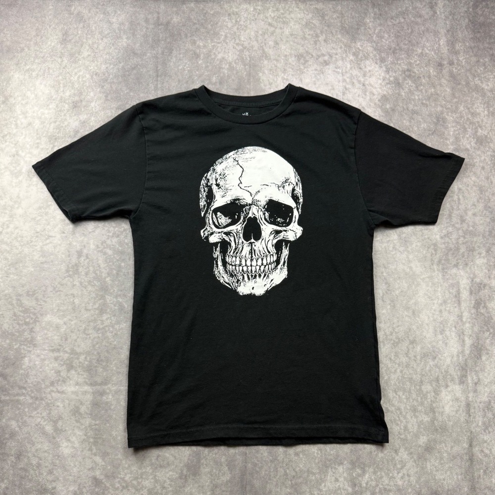 Skull Graphic T-Shirt Mens Small Black Short Sleeve